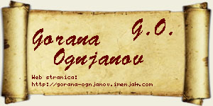 Gorana Ognjanov vizit kartica